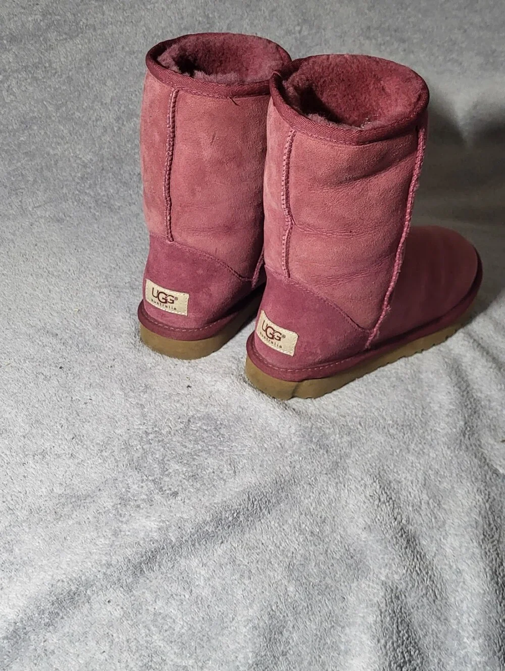 UGG Australia 5825 Pink Sheepskin Lined Mid-Calf Pull On Boots US 5 EU 36